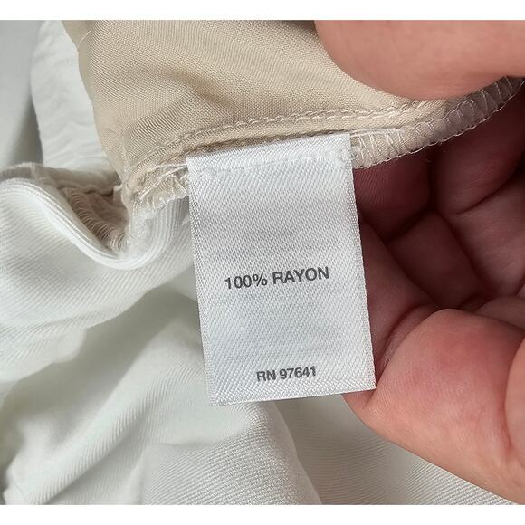 J. Jill white wide leg nude lined pockets sz M pull on pants cropped gaucho EUC - Picture 5 of 10